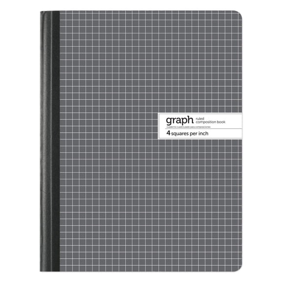 Office Depot Marble Quad Composition Book, 7 1/2in. x 9 3/4in., Quadrille Ruled, 100 Sheets, Black/White, 09926-09021