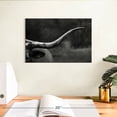 thumbnail image 3 of Elephant Stock Texas Longhorn Cattle Wall Art - Horizontal Canvas Wall Art - Living Room Wall Decor - Animal Canvas - White And Black Decor - 12" x 8", 3 of 8