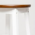 thumbnail image 4 of AndMakers HT-SP-2124-AW 29 in. Homestead Solid Wood Backless Mavka Bar Stool with Round&#44; Acacia Seat & White Legs, 4 of 7