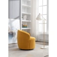 thumbnail image 4 of Jopath Swivel Accent Armchair, Barrel Chair With Black Powder Coating Metal Ring Teddy Fabric Accent Chair for Living Room Bedroom Reading Waitingroom Yellow, 4 of 9