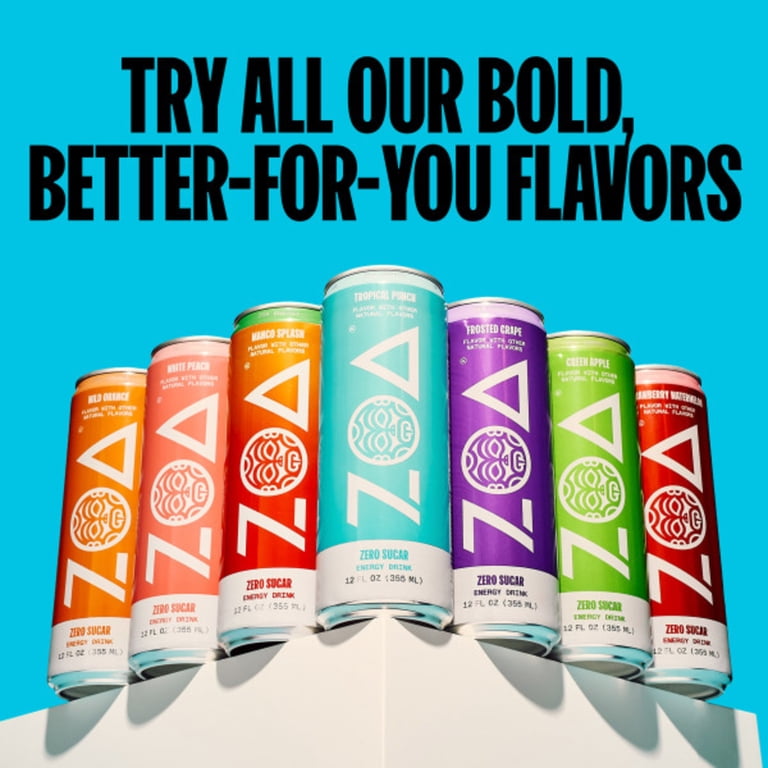 Zoa Healthy Low Calorie Diet Tropical Punch, Zero Sugar Soft Drink