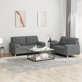 thumbnail image 1 of vidaXL 2 Piece Sofa Set with Pillows Dark Grey Fabric, 1 of 5