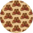thumbnail image 1 of Ahgly Company Machine Washable Indoor Round Transitional Yellow Orange Area Rugs, 5' Round, 1 of 7
