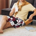 thumbnail image 3 of Mens Pajama Pants - Buffalo Plaid Elk Arrows Deer Moose Sleep Shorts Mens Pajama Shorts, Comfy Pj Pants for Mens Lounge Shorts, 3 of 5
