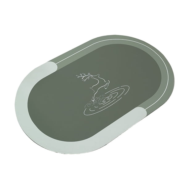 Alfombrillas de baño antideslizantes Mouliraty - Alfombrillas absorbentes de goma suave de tierra de diatomeas, superabsorbentes, resistentes a las manchas, de secado rápido, finas y fáciles de