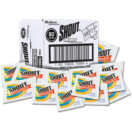 Shout Wipe And Go Stain Remover Wipes, 80 Count