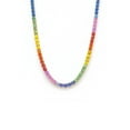 thumbnail image 3 of 925 Rainbow sapphire tennis necklace Lab created Multi sapphire chain choker necklace, Rainbow sapphire light tennis necklace Gift For Her, 3 of 3