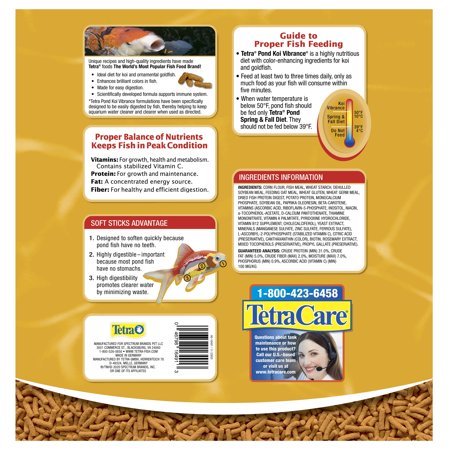 TetraPond Koi Vibrance 8.27 Pounds, Soft Sticks, Floating Pond Food