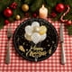 thumbnail image 1 of 20 platos de papel ovalados para Año Nuevo | Vajilla desechable para fiestas en negro y dorado | 2 tamaños para postres y pasteles | Artículos para celebraciones navideñas, 1 of 5