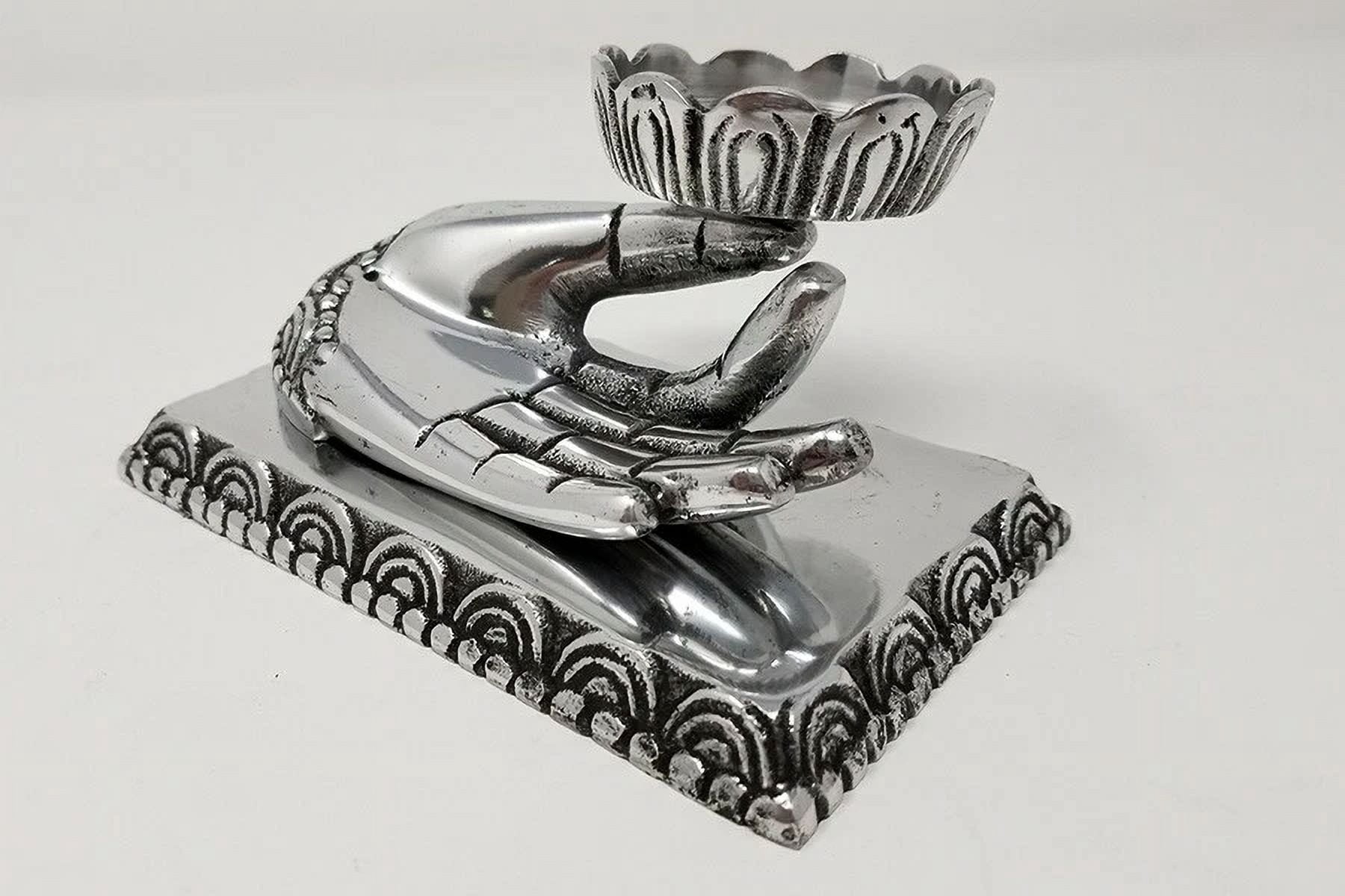 CIRCLE- Hand Of Compassion Metal Burner, Incense Stick Cone Holder