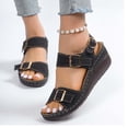 thumbnail image 2 of Amzcrzy Zapatos de mujer,Zapatos de mujer,Zapatillas de mujer, Sandalias casuales y cómodas de verano para mujer, con plataforma de color liso y hebilla de metal. Sandalias Mujer Zapatillas De Casa, 2 of 8