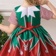 thumbnail image 4 of Girls Christmas Costume Holiday Dress Santa Claus Elf Printed Xmas Eve Party Outfits, 4 of 5
