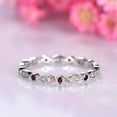 thumbnail image 5 of HeartsAndYou 1.2ct Natural Garnet Diamond Wedding Band Stylish Eternity 14k SOLID White Gold, 5 of 9