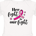 thumbnail image 4 of Inktastic Breast Cancer Awareness Her Fight is our fight Boys or Girls Long Sleeve Baby Bodysuit, 4 of 5