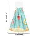 thumbnail image 6 of Yayeee Kitchen Hanging Hand Towels Set of 2 with Loop Bathroom Absorbent Tie Towel, Blue Beach Pattern, 6 of 7
