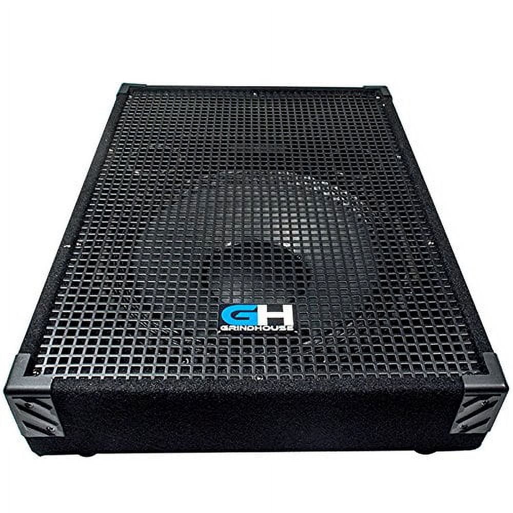Grindhouse Speakers - GH15M-Pair - Pair of 15 Inch Passive Wedge Floor / Stage Monitors 400 Watts RMS each - PA/DJ Stage, Studio, Live Sound 10 Inch Monitor