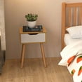 thumbnail image 3 of Costway 1PC Nightstand End Side Sofa Table Storage Drawer Living Room with Solid Wood Leg, 3 of 11