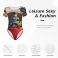 thumbnail image 4 of Rocae Roblox pour une Pièce Col Rond Manches Courtes Justaucorps pour Femmes Justaucorps Basique Décontracté Combinaison Quotidienne T-Shirts-TG, 4 of 7