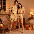 thumbnail image 4 of Halloween Pjs, Halloween Couple Matching Pajamas Set, Spooky Cute Black Cat Ghost Pumpkin Print Crop Top & Shorts, Summer Loungewear, Soft Cozy Fun Holiday Nightwear for Parties & Gatherings, L, 4 of 6