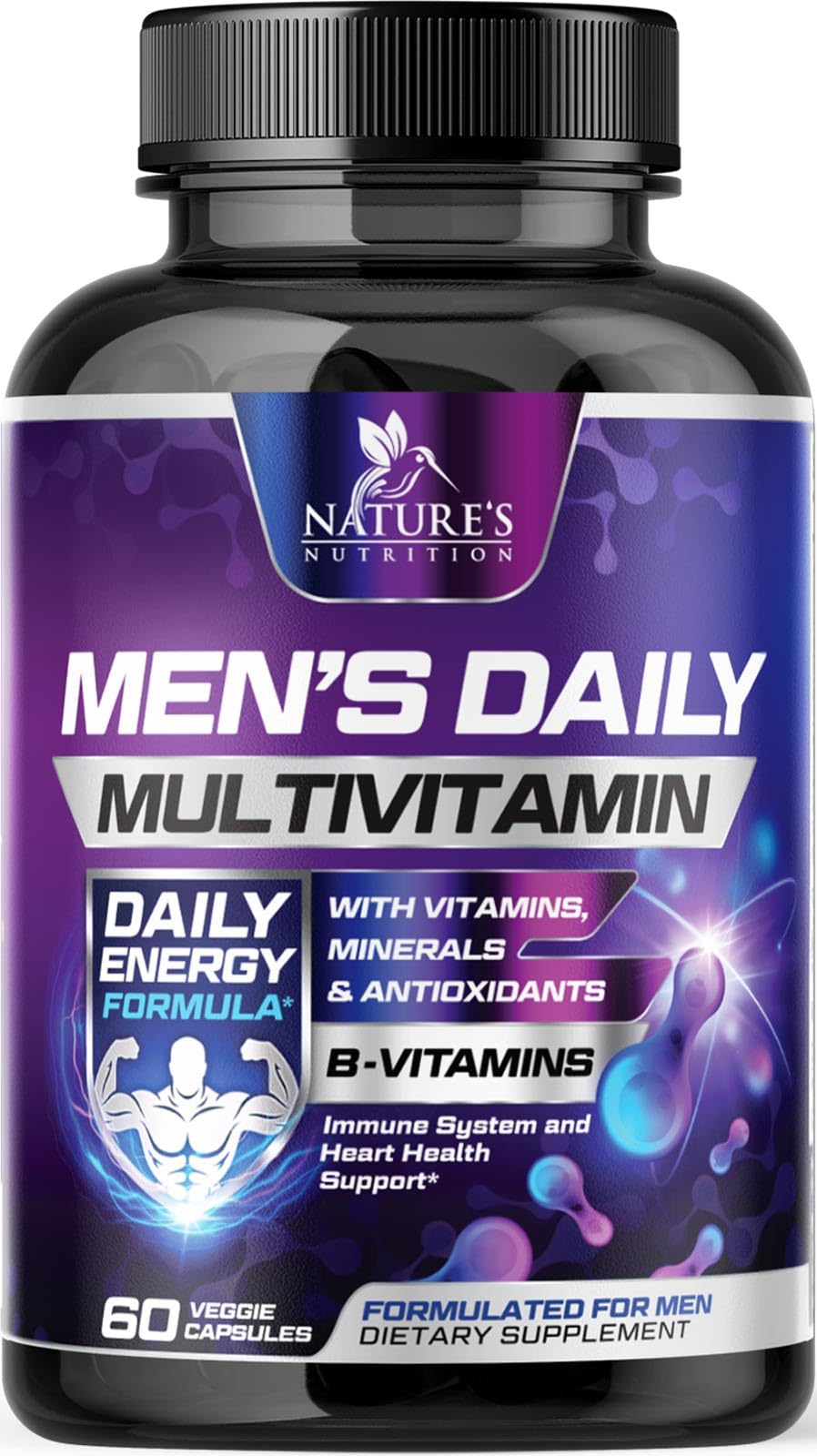 Multivitamin for Men - Once Daily Mens Multivitamins - Comprehensive Multi-Vitamin with Optimal Vitamin Bioavailability - Essential Vitamins A, C, D, E, & Zinc Formula - Bottled in USA - 60 Capsules