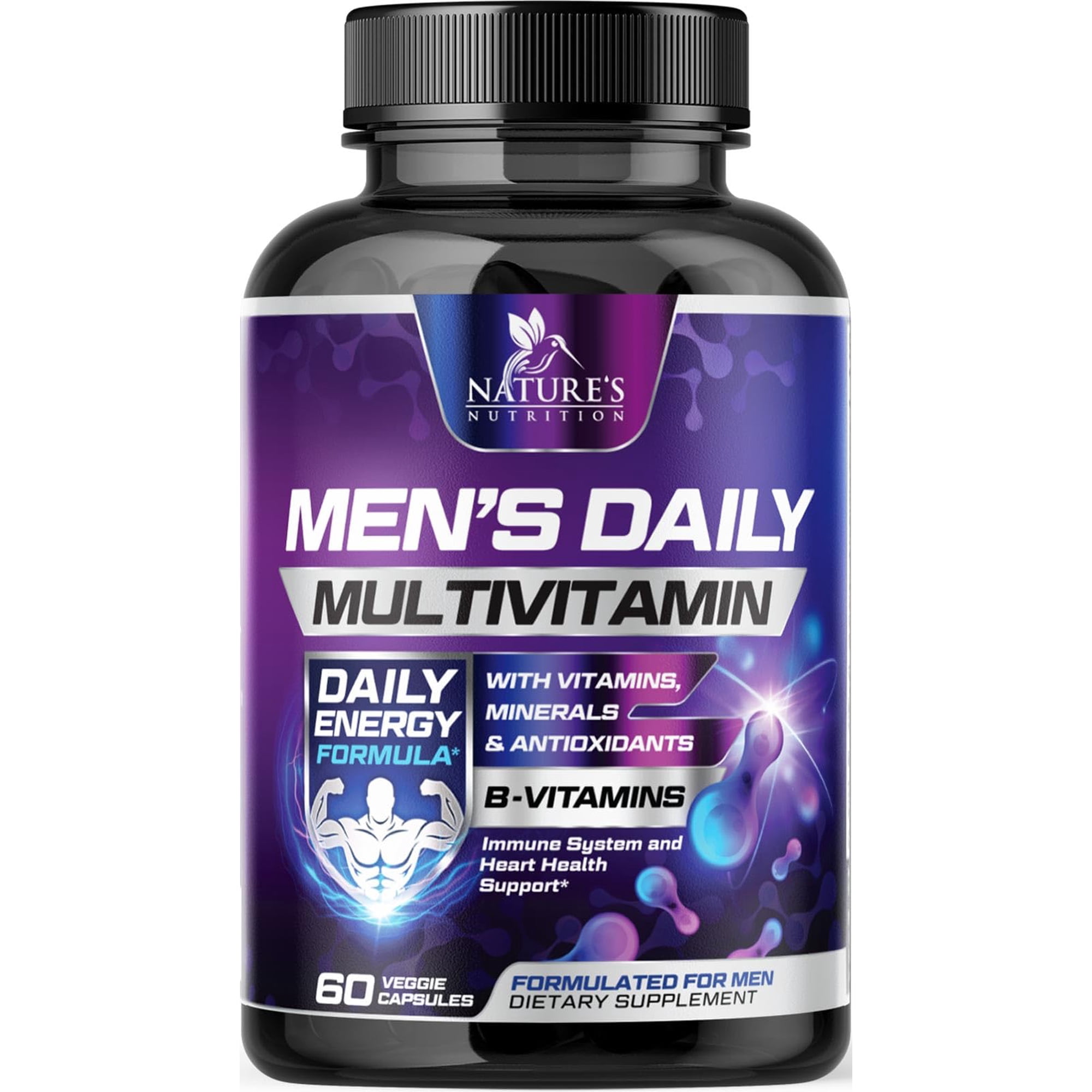 Multivitamin for Men - Once Daily Mens Multivitamins - Comprehensive Multi-Vitamin with Optimal Vitamin Bioavailability - Essential Vitamins A, C, D, E, & Zinc Formula - Bottled in USA - 60 Capsules