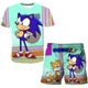 thumbnail image 3 of Nueva camiseta de Super Sonic para niños y niñas, traje con estampado de Sonic de Harajuku, camiseta + pantalones cortos, estilo callejero de moda, mangas cortas para niños, 3 of 5