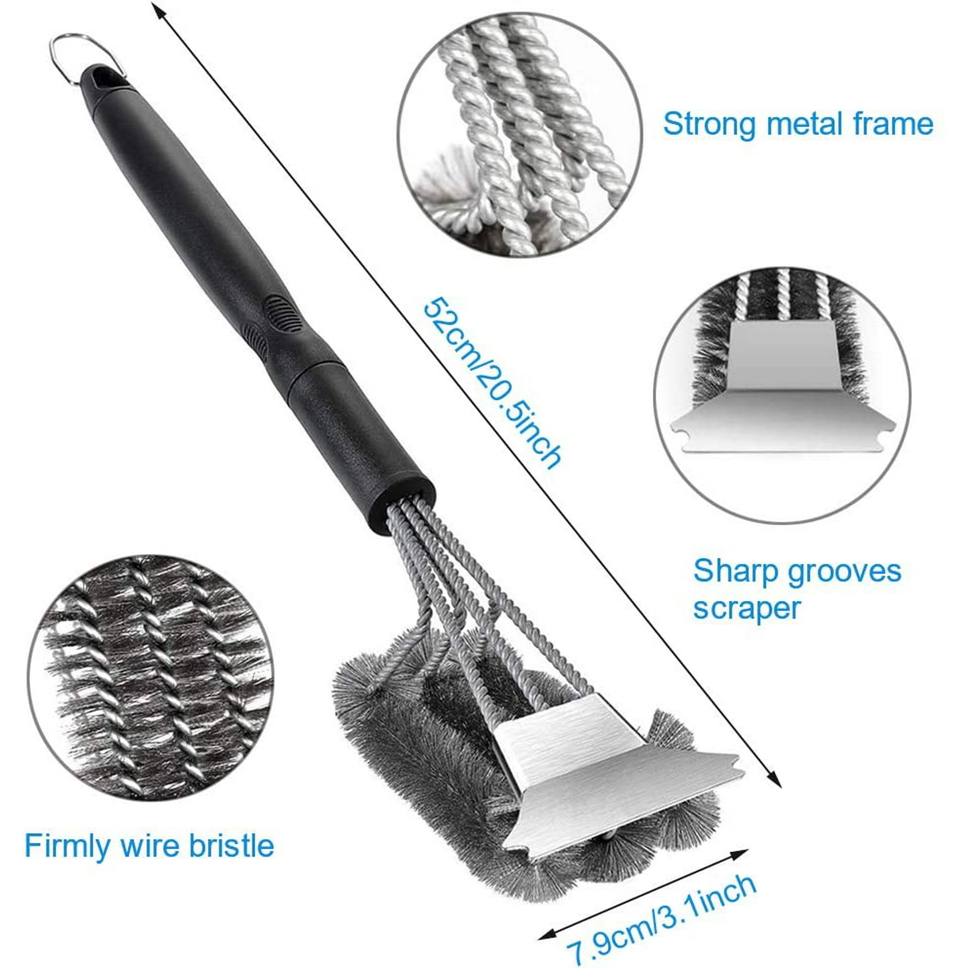 Exclusive Grill Cleaning Kit With Extra Bbq Wire Brush Head Heavy Duty