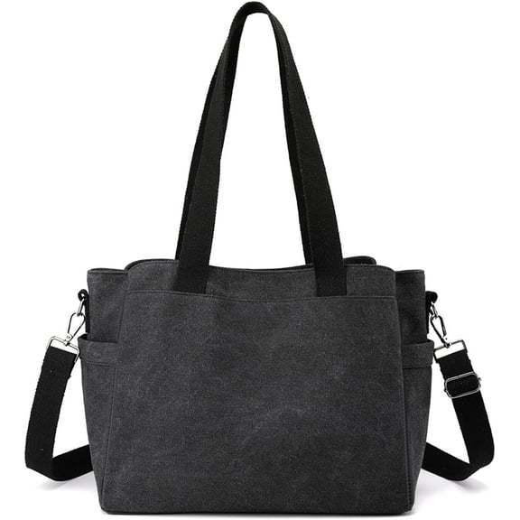 HMSHA Women Shoulder Bag Crossbody Bag Canvas Handbag Top Handle Bag Casual Messenger Bag
