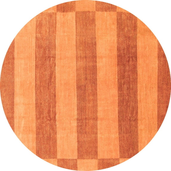 Ahgly Company Indoor Round Abstract Orange Modern Area Rugs, 3' Round