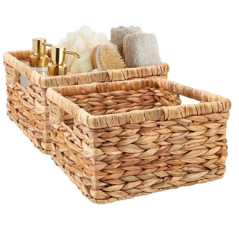 Water Hyacinth Storage Baskets, 2-Pack, Off-White photo 1