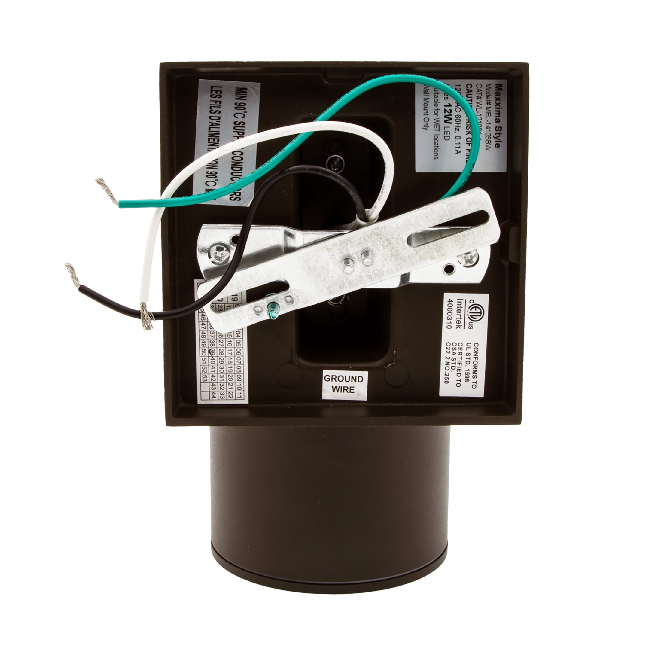 Maxxima MEL-14125BW Bronze Electric Outdoor Wall Lantern 840 Lumens, 3000K Warm White