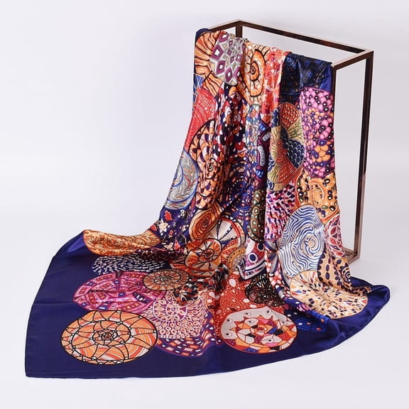 luo Fashion Printed Satin Headband Scarf Women’s Soft Fashion Wrap
