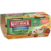 Kozy Shack: No Sugar Added Strawberry Guava 4 -80 Calorie Snack Cups Rice Pudding With Superfruits, 15 oz