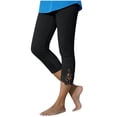 thumbnail image 2 of Sageysalite Capri Legging for Women Yoga Pants Lace Elastic Waist Stretch Casual Lightweight Comfy Gym Workout Pants, 2 of 7
