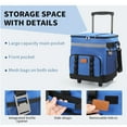 thumbnail image 6 of Telescopic Handle Rolling Cooler with Wheels - 12L Large Capacity Insulated Ice Bag for Outdoor Picnic, Beach & Car Use - 3-Layer Thermal, Dual Compartment & 3-Way Carry, 6 of 8
