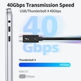 thumbnail image 3 of [Intel Certified]ACASIS Thunderbolt 4 Cable,40Gbps Data Transfer,100W Charging,8K Display or Dual 4K video Compatible with Thunderbolt 3/4, USB4,70CM, 3 of 6
