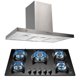 thumbnail image 1 of Combo Parrilla a Gas AVERA 5 Quemadores VT5 Campana de Pared 90 cm VT5CEV90B, 1 of 7