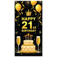 thumbnail image 1 of Glamorous 21st Birthday Banner with Crown Theme Party Backdrop Background Decorations for Photography Props Birthday Party Celebrations Balloon Decors, 1 of 4