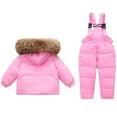 thumbnail image 4 of Pxkloy Winter Jumpsuit for Toddler 2 Piece Snowsuit Set Girl Winter Hooded Puffer Jacket and Snow Bib Pants Boy Ski Suits 2025 Fashion Outfits Pink,2-3Years, 4 of 9