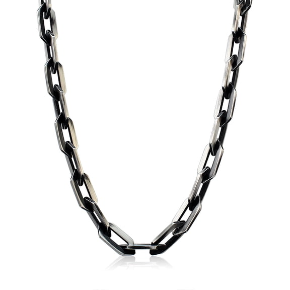 Men's Chunky Paperclip Chain Necklace Stainless Steel Rectangle Link Chain Necklace Hip Hop Statement Heavy Duty Link Neck Chain for Men Daily Wear