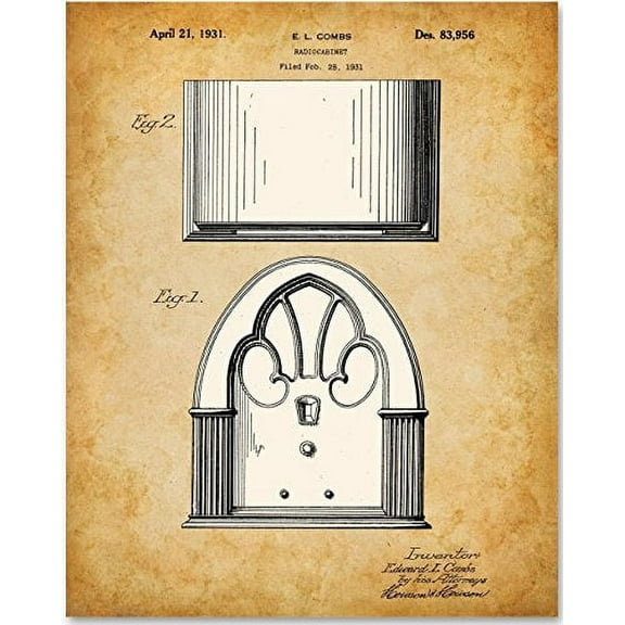 Philco Model 90 Cathedral Radio (1931) Art Print - 11x14 Unframed Patent Print - Great for Retro Home Decor