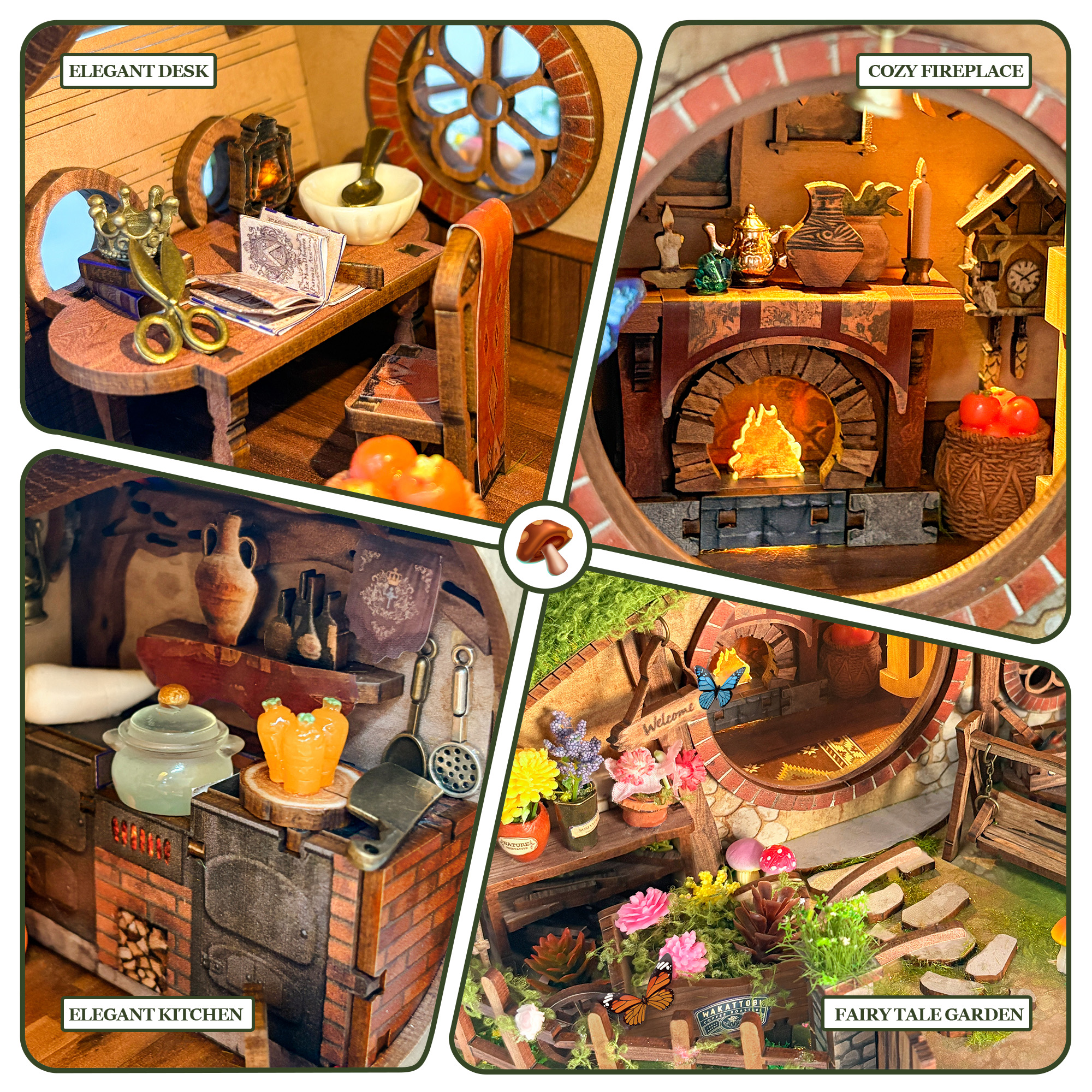 Strucwood Kit de Libro Nook DIY, Casa del Anillo Mágico Puzzle de Madera con Luces LED, Regalo de Pasatiempo 3D para Entusiastas de Manualidades (SQ-59) 2