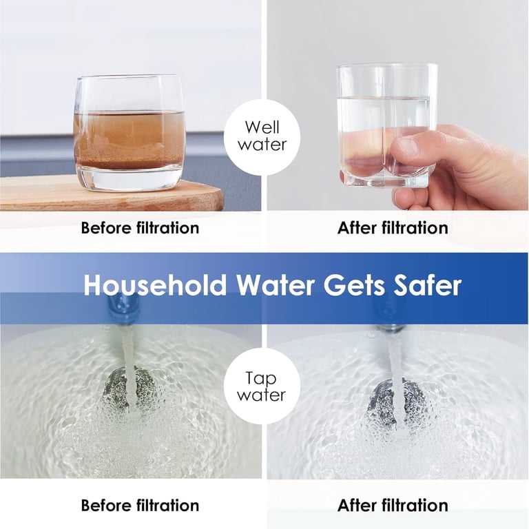 Waterdrop Whole House Water Filter System - 5-Stage Filtration, Reduces Iron, Manganese, Lead, Chlorine & Odor, 15 GPM, WD-WHF21-FG