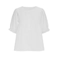 thumbnail image 6 of Button Down Short Sleeve Shirts for Women Round Neck Loose Casual Summer Tops, 6 of 8