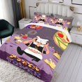 thumbnail image 3 of Torre de Pizza Conjunto de sábanas temático, trío de piezas, cómodo y amigable con la piel, diseño único, regalo de decoración para el hogar para familiares, amigos y fans, 90 cm * 190 cm, 3 of 6