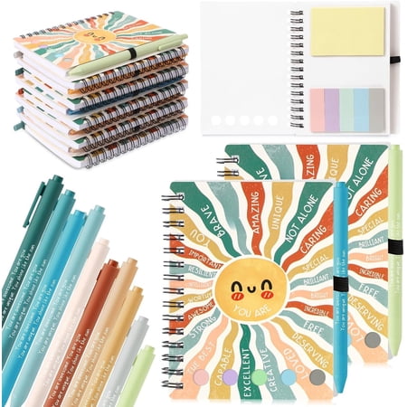 20 count Mental Gifts for Women Men Self Care Items Bulk Include 10 Mental Notebook with Sticky Note 10 Positive Pens Affirmation Journals Gifts for Coworkers Teachers