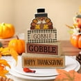 thumbnail image 6 of 4 Pcs Thanksgiving Table Decorations Wooden Turkey Decor Thanksgiving Tiered Tray Decor Fall Centerpiece Rustic Wood Turkey Block Sign for Gobble Harvest Party Home Kitchen Decorations, 6 of 14