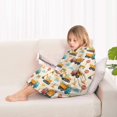 thumbnail image 4 of Cartoon Construction Vehicles Traffic Cones Blanket Hoodies for Kids 6-13YR Oversize Wearable Blanket Hoodies for Boys Girls Teens, 4 of 7