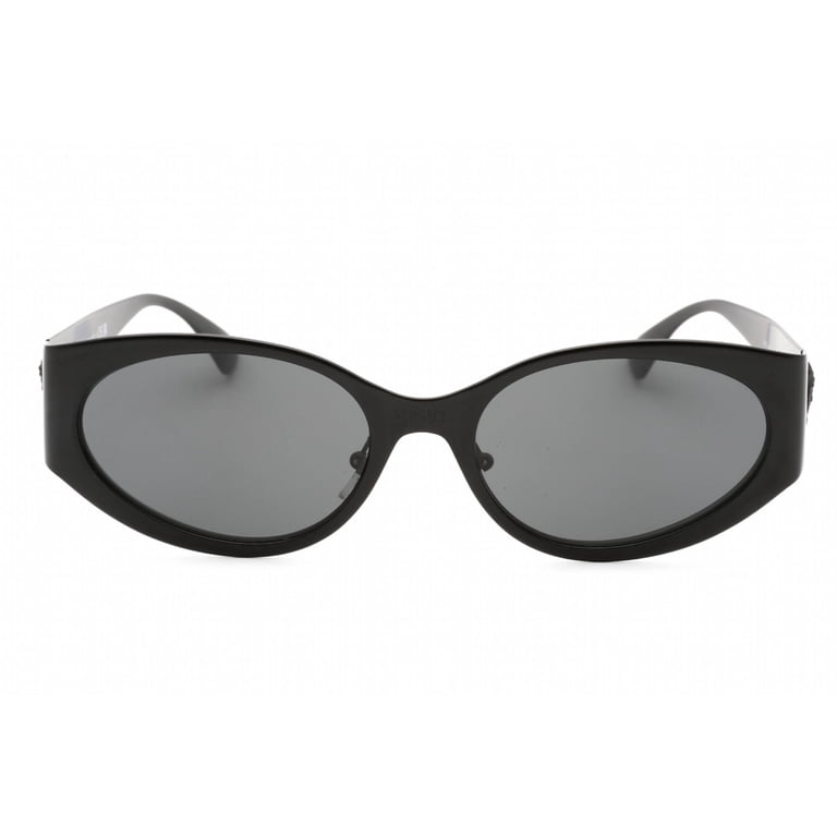 Versace Matte Black 56mm Womens Sunglasses Versace VE 4496U GB1/87 Black Plastic Square Sunglasses Grey  main image 3