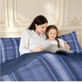 thumbnail image 3 of Manfei Modern Checkered Twin Comforter Sets,Geometric Check Bedding Set,Blue,Navy Blue Reversible,2-Piece,1 Comforter and 1 Pillowcase,2-Piece,1 Comforter and 1 Pillowcase, 3 of 6